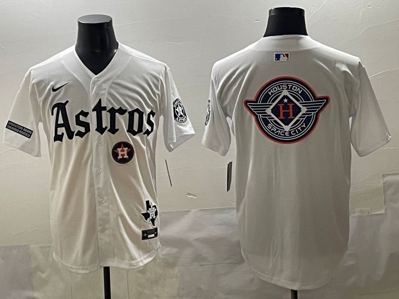 Men 2025 Houston Astros Blank White Five generations Joint Name Nike MLB Jersey style 35